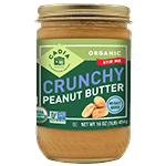 cadia crunchy peanut butter no salt organic 16 oz