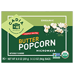 cadia organic lightly salted microwave popcorn 3 bags 9.9 oz