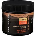 Hemp Extract Infused Gummies Daily Wellness Raspberry Lime 15 mg