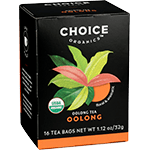 Choice Tea Organic Oolong Tea 16 Teabags Box 1.1 oz
