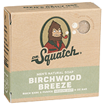 Dr. Squatch Men's Natural Soap Birchwood Breeze Scent with birch bark and pumice 5 oz Bar Medium Grit 