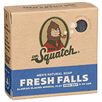 Dr. Squatch Men's Natural Soap Fresh Falls Scent with Mineral Clay 5 oz Bar with No Grit 