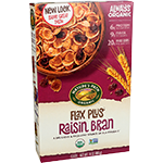 natures path flax plus cereal raisin bran organic box 14 oz