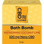 cbd living cbd bath bomb coconut lime 60 mg cbd 8 oz