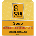 cbd living 60 mg cbd 100% organic coconut lime soap bar 4.5 oz