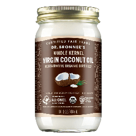 Dr. Bronners Unrefined Whole Kernel Coconut Oil Jar-14 Oz