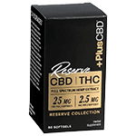 Plus CBD Reserve Softgels 25 mg CBD 2.5 mg THC