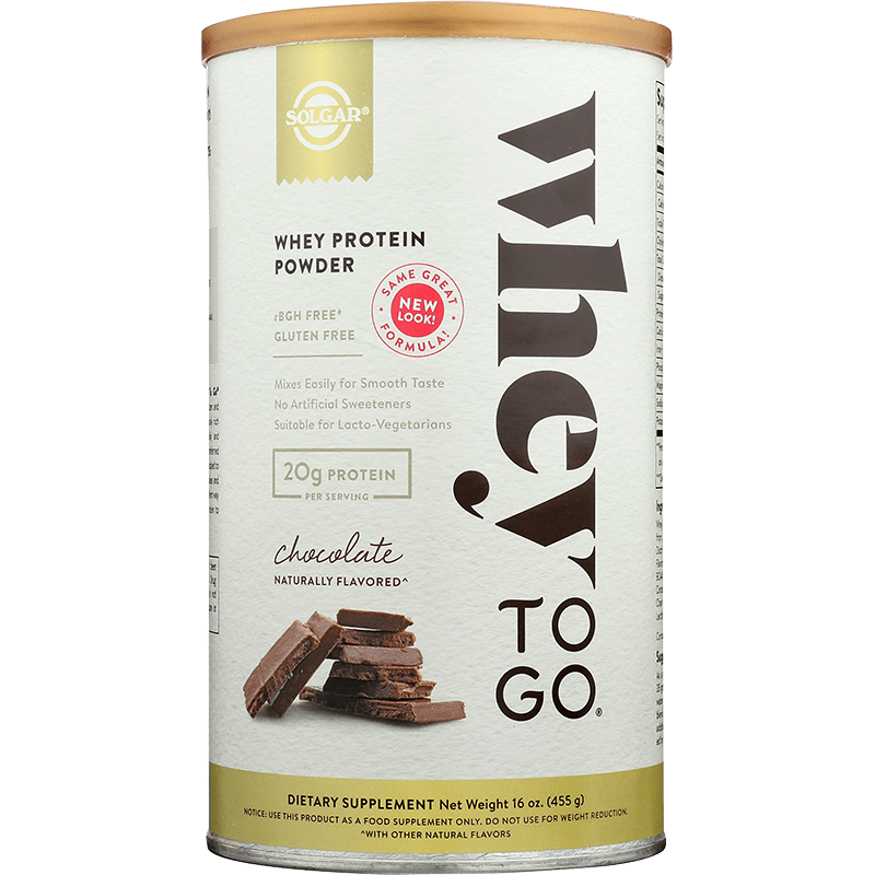 Solgar Whey To Go Protein Powder Chocolate Container-16 Oz