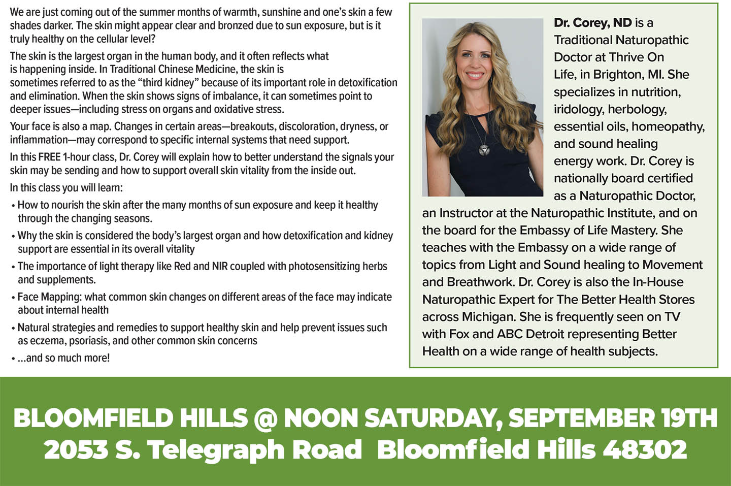 Bloomfield seminar